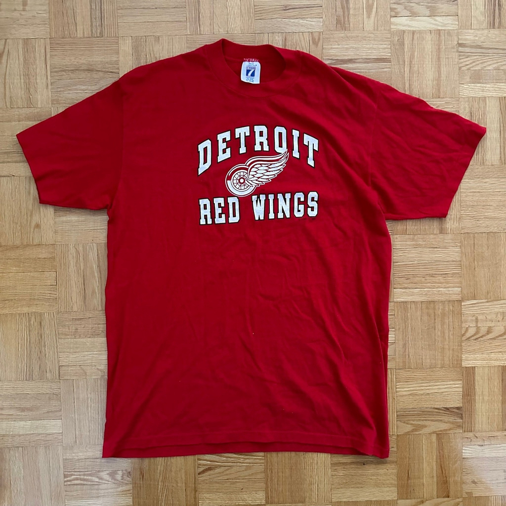 Vintage Detroit Red Wings Logo 7 shirt Made in USA Size XL NHL 90s